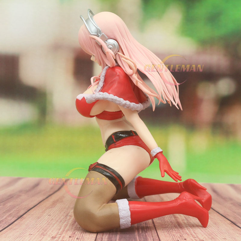 Finger Toys Super Sonico Kneeling Christmas Ver Sexig Japanese Anime Girl 17cm PVC Action Figur Vuxen Hentai Collection Model Doll Toys Gift