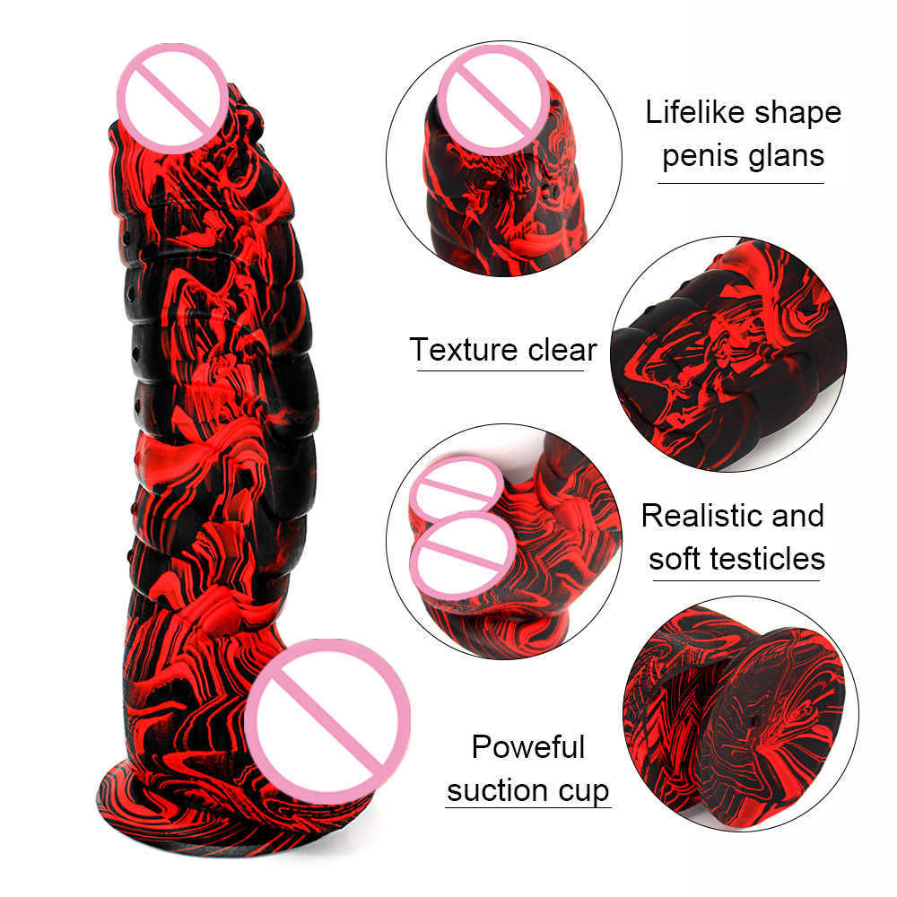 Articoli di bellezza Thrust Dildo Color Dinosaur Scales Pene con ventosa Large Female Adult sexy Toys Real Huge Cock Strapon Big Dick sexyy Shop