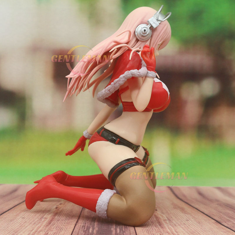 Finger Toys Super Sonico Kneeling Christmas Ver Sexy Japanese Anime Girl 17cm PVC Action Figure Adult Hentai Collection Model Doll Toys Gift