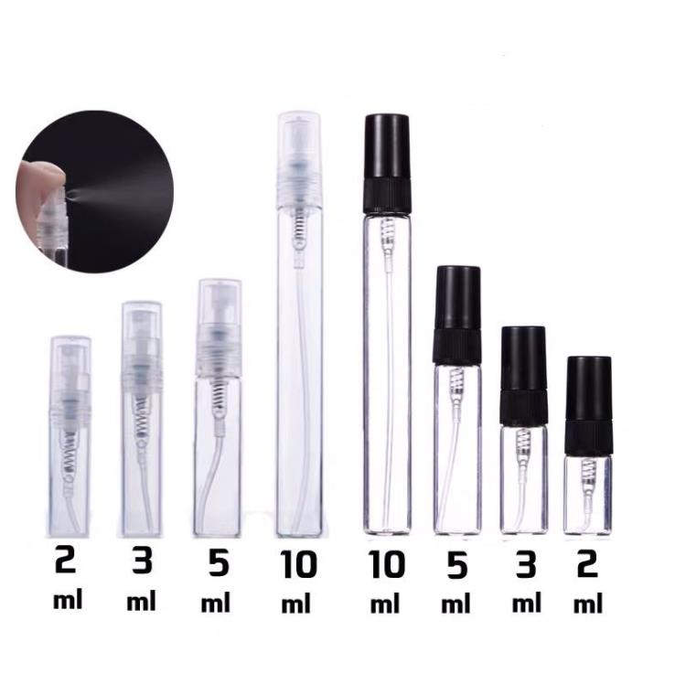 2ML 3ML 5ML 10ML Clear Mini Perfume Glass Bottle Empty Cosmetics Bottle Sample Test Tube Thin Vials Amber SN567