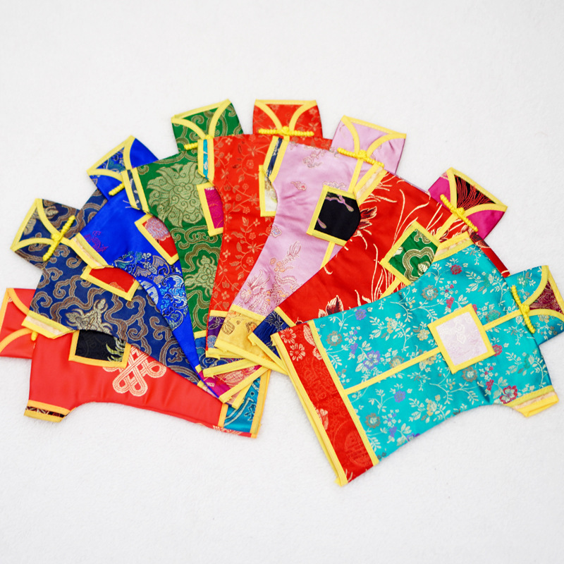 Vintage Chinese Holiday Wine Bottle Covers Decorative Dust Bags Silk Brocade Pouches Wedding Christmas Accessories