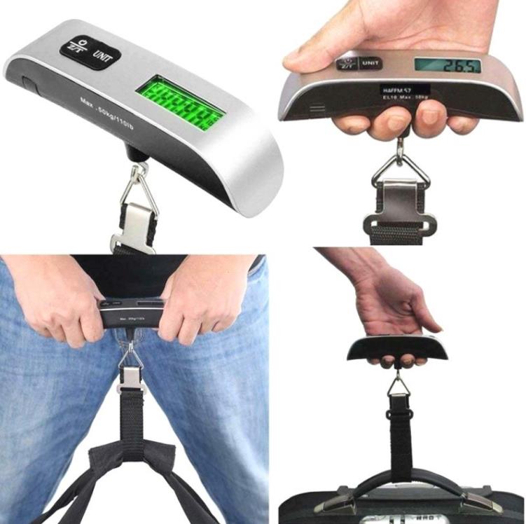 Digital Electronic Luggage Scales Portable 50kg/110lb Suitcase Scale Handled Travel Bag Weighting LCD Display Hanging Scale SN562