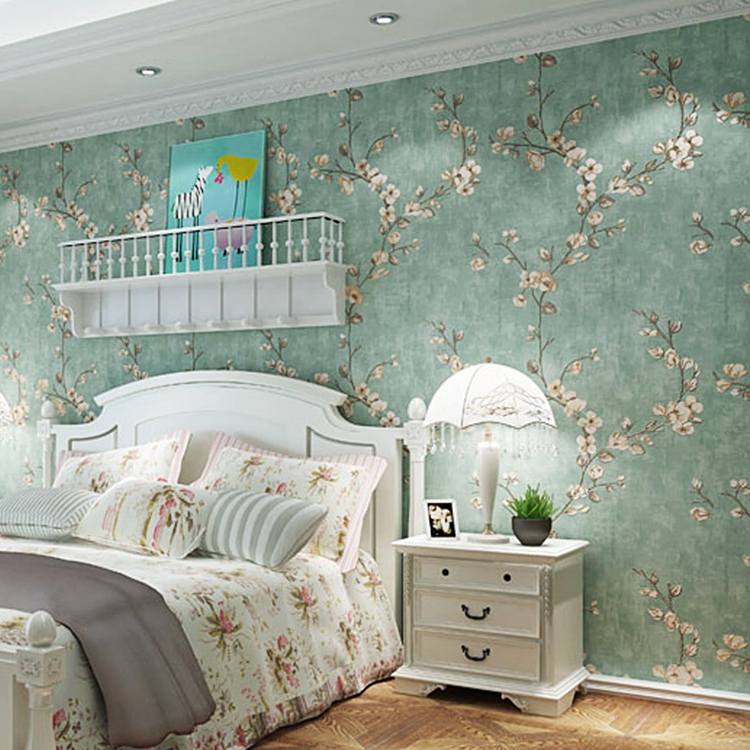European Style Non-woven Wallpaper floral 3D embossed Bedroom Living Room Wall Paper Home Decor Paper