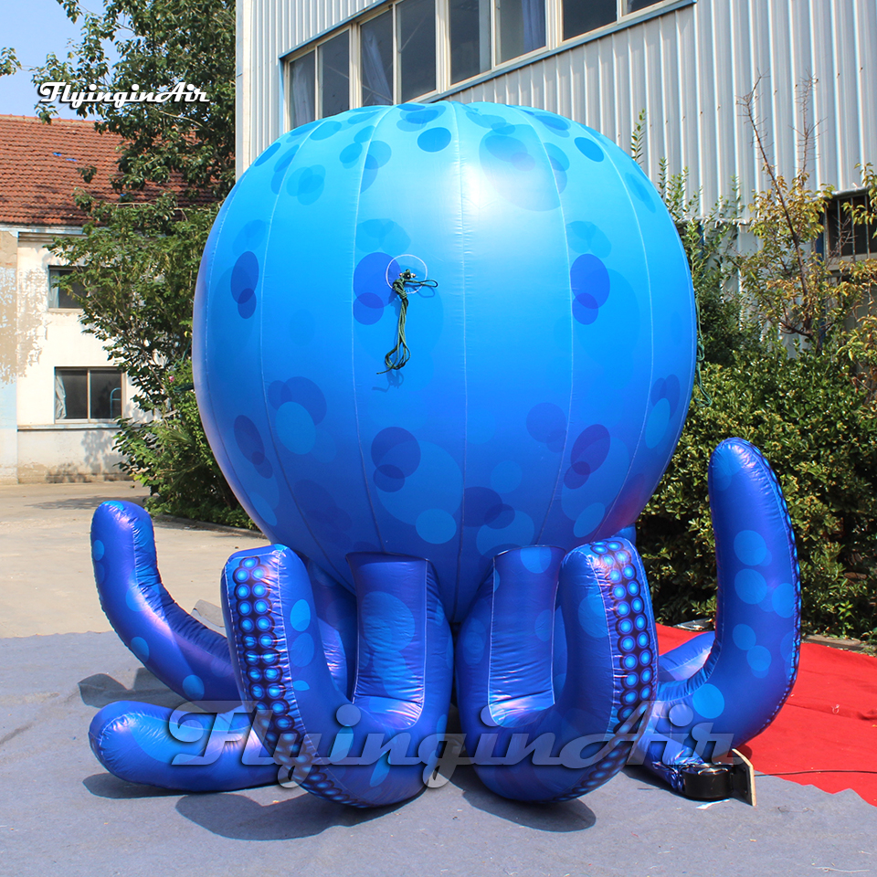 Grote blauwe opblaasbare octopus ballon Big Head and Tentakels Cartoon zeedierenmodel voor aquarium- en pretparkdecoratie