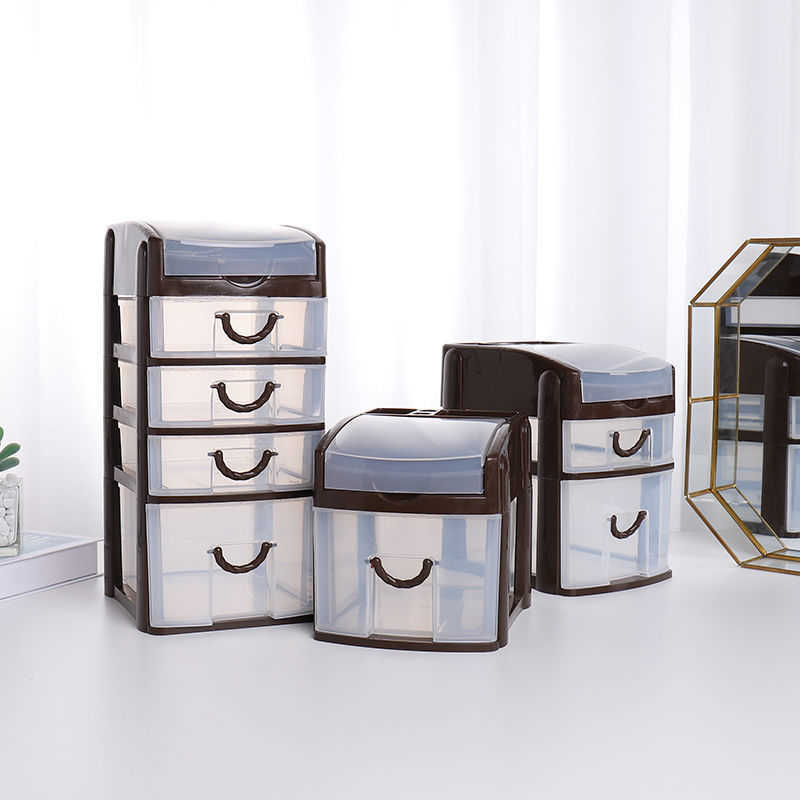 1/2/3 Layers Transparent Desktop Drawer Type Storage Box Mini Cosmetic Organizer Sundries Holder Home Office
