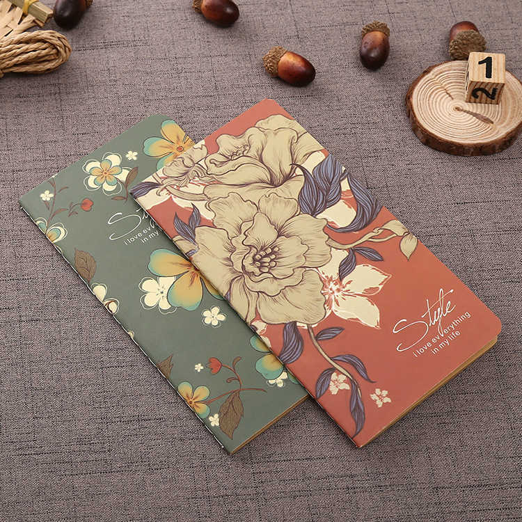 Flower Notebook 172By90By4mm Agenda Kawaii Journals Plannner Diary Książka 24 Sheets School Office Plationery Planner