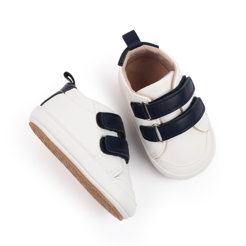 Nouveau printemps Pu cuir bébé garçons chaussures infantile tout-petits anti-dérapant nouveau-né mocassins chaussures couleur mélangée premiers marcheurs