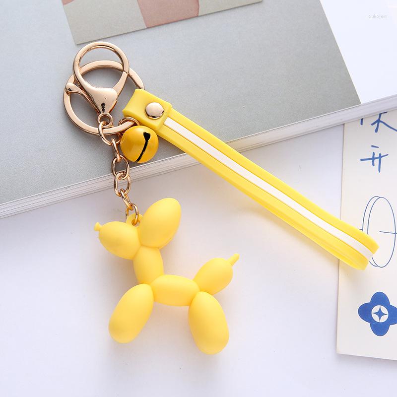 Keychains Creative Korean Cute Balloon Puppy Keychain For Women Sweet Colorful Fashion Bag Car Key Jewelry Pendant Gift Whole260y