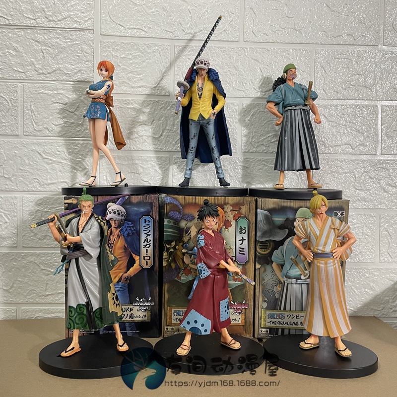 ROVA GAMES ANIME ONE One Piece Figura Toy Luffy Zoro Sanji Usopp Nami Kimono est￡tua Toys Figuras Presente de Natal para Crian￧as