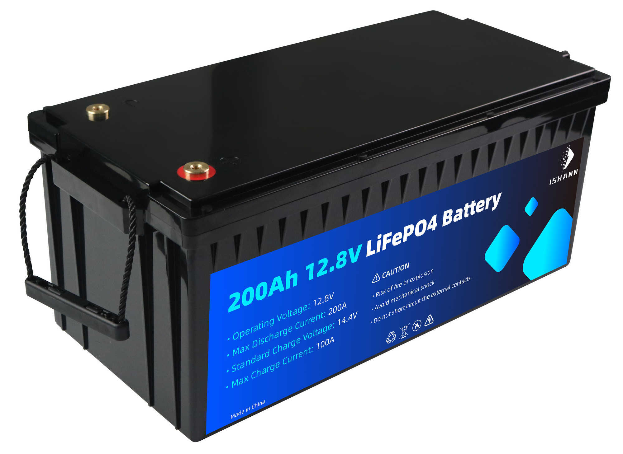 LiFePO4-Batterie, 12 V, 200 Ah, 2560 Wh, integriertes BMS, 12,8 V, wiederaufladbare Batterien, Wohnmobil, Golfwagen, Haus-Trolling-Motor, EU-US-Steuerfrei