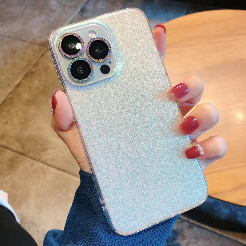 iPhone 14 13 12 11 Pro Max 12Mini XS Max XR 7 8 6 S 6S Plus SE Aurora Frosted Soft Shell Case 용 레이저 점진적인 다채로운 전화 케이스