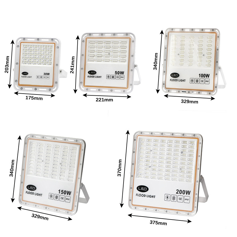 LED-strålkastare AC85-265V 10W 20W 30W 50W 100W 200W 300W utomhusbelysning IP66 Vattentät trädgårdsvägg Exteriör Flödesbelysningar