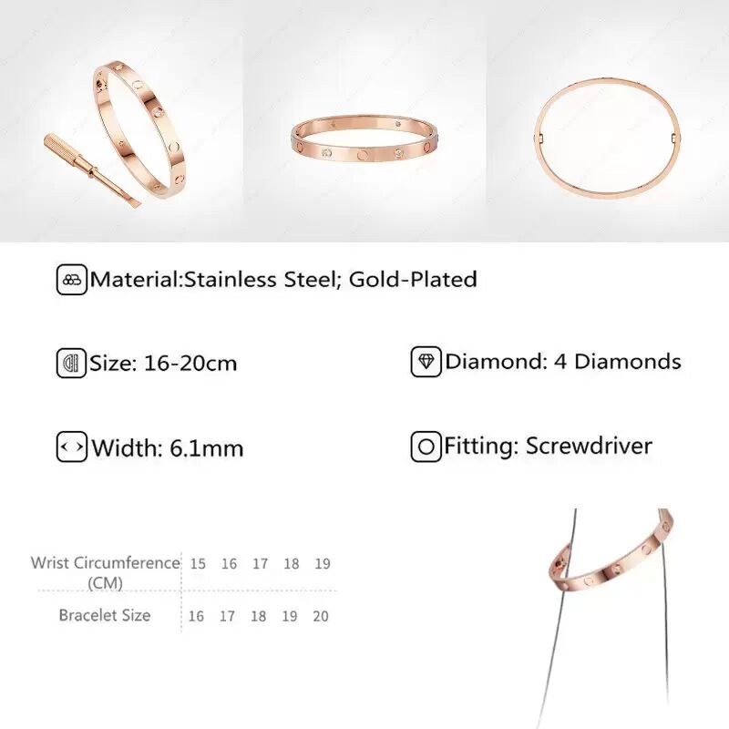 Bracelets Designers Love Screw Bracelet Bangle Charm Jewelry For Men&Womens Titanium Steel Gold-Plated Never Fade Not Allergic Gold/Silver/Rose