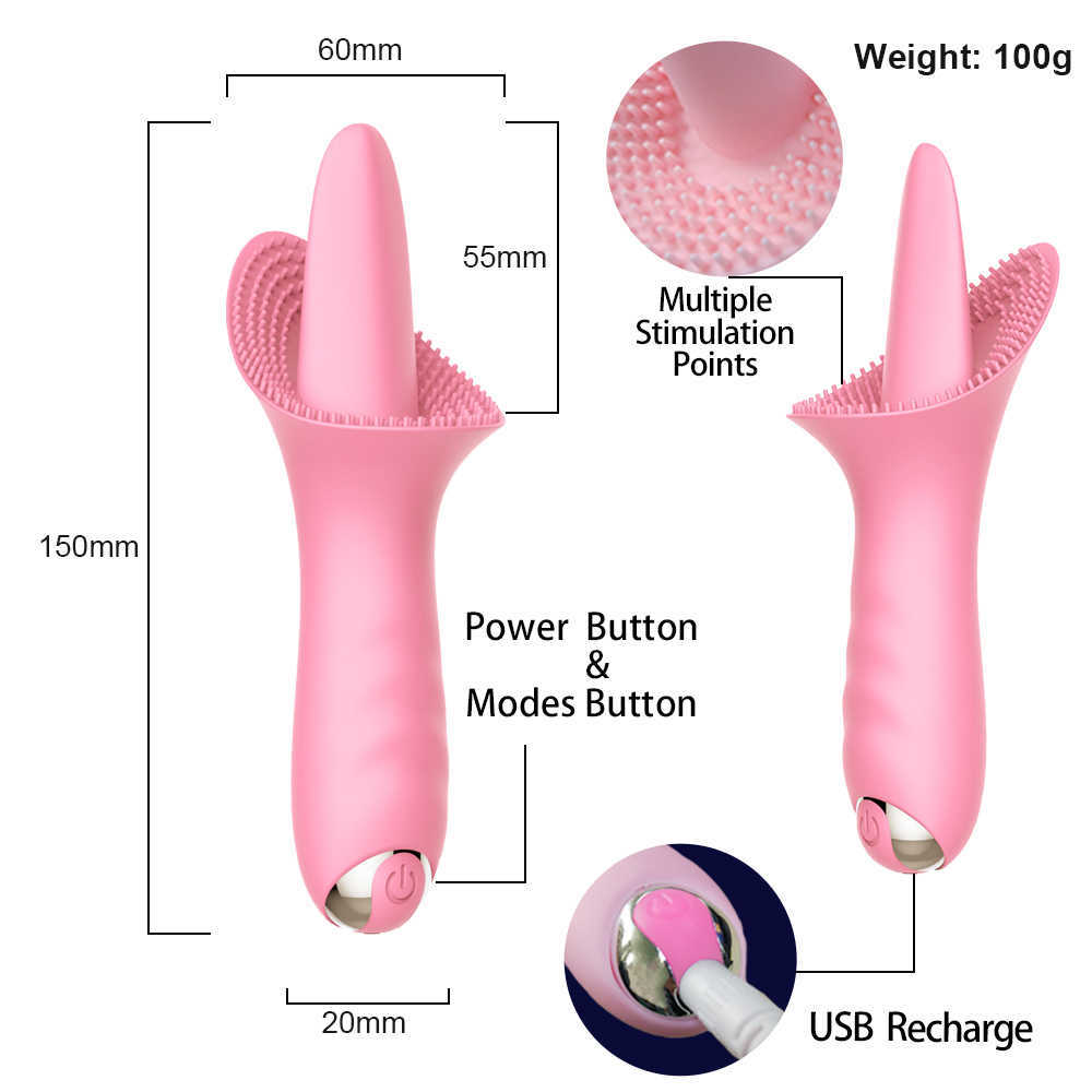 Articoli di bellezza Vibratore innovativo del punto G in silicone Massaggio della lingua ricaricabile 10 velocità Stimolatore del clitoride silenzioso vibrante Giocattoli sexy le donne