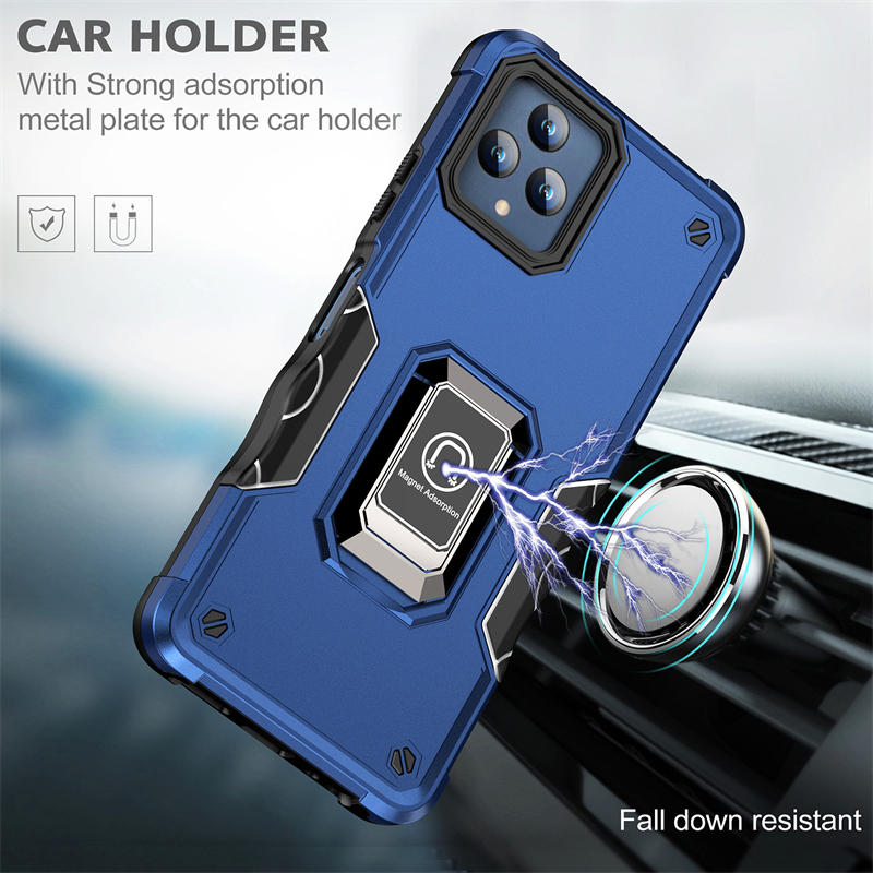 Pancerze Magnetyczne przypadki Pierścień Krzemowy Stand Hard Car Cover Case dla TCL IONZ 20 XE Google Pixel 7 Pro T Mobile Revvl 6 5G V iPhone 14 Pro Max Motorola Stylus G42 G52