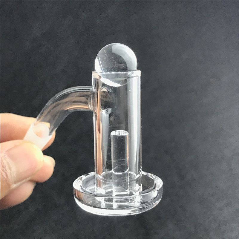 Quartz Terp Slurper Blender Banger Hookahs Smoking Nail with 16mm 2mm Thick Beveled Top 30mm Bottom 22mm Quartz Pillar Ball Carb Cap Bangers