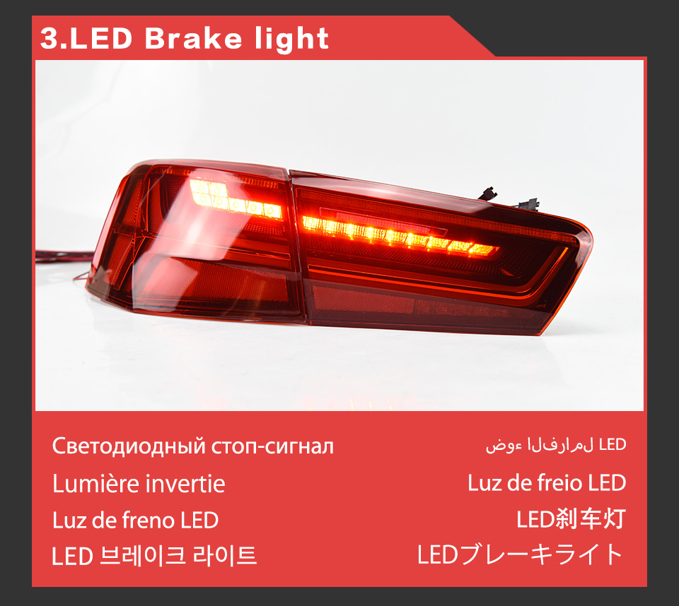 CAR TAILLIGHTS 회전 신호 어셈블리 포그 리버스 주차 조명 아우디 A6 C7 A6L LED 테일 라이트 리어 램프