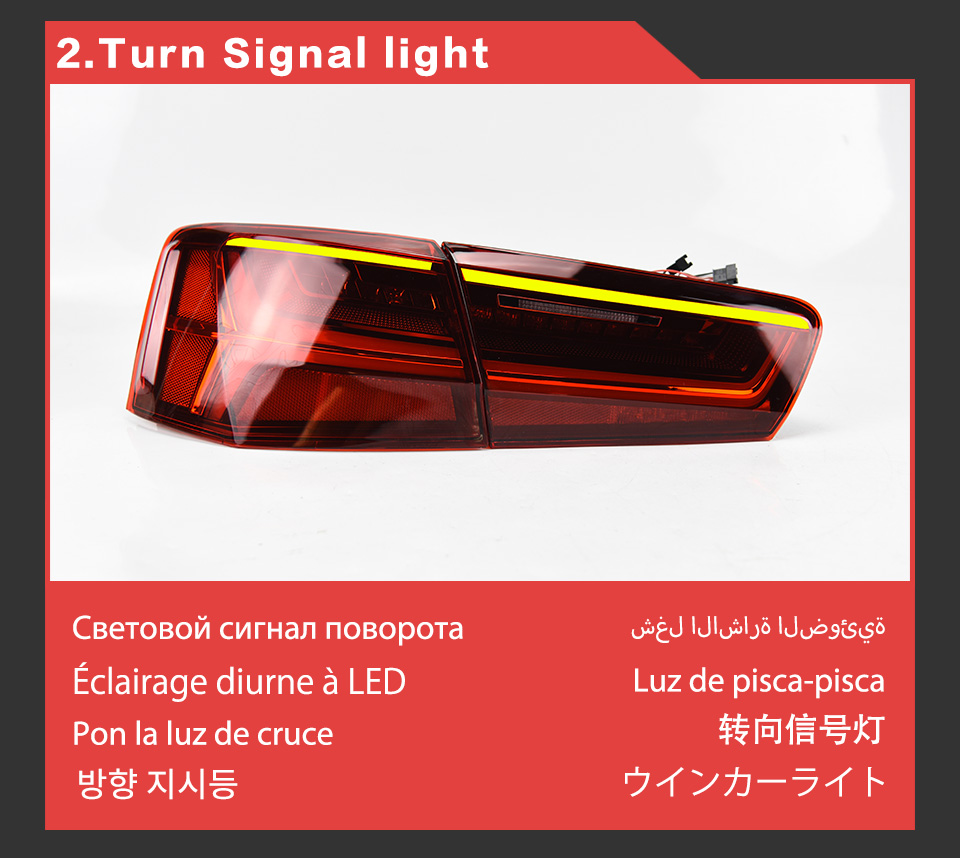 CAR TAILLIGHTS 회전 신호 어셈블리 포그 리버스 주차 조명 아우디 A6 C7 A6L LED 테일 라이트 리어 램프