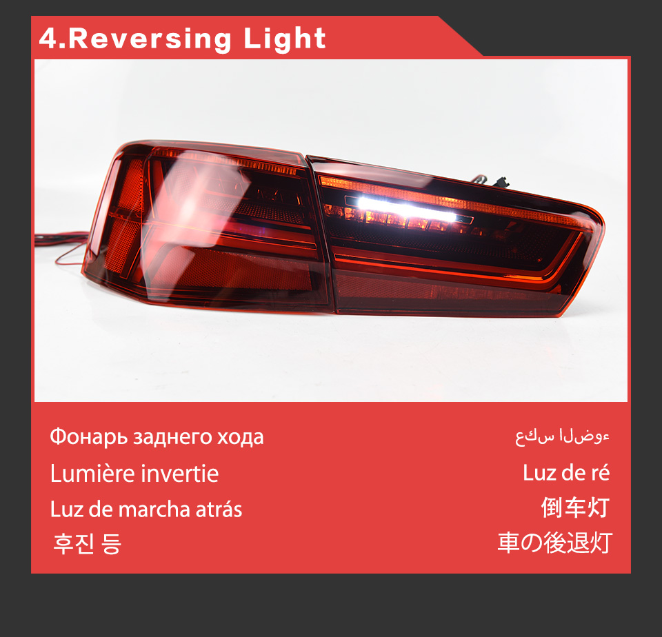 CAR TAILLIGHTS 회전 신호 어셈블리 포그 리버스 주차 조명 아우디 A6 C7 A6L LED 테일 라이트 리어 램프