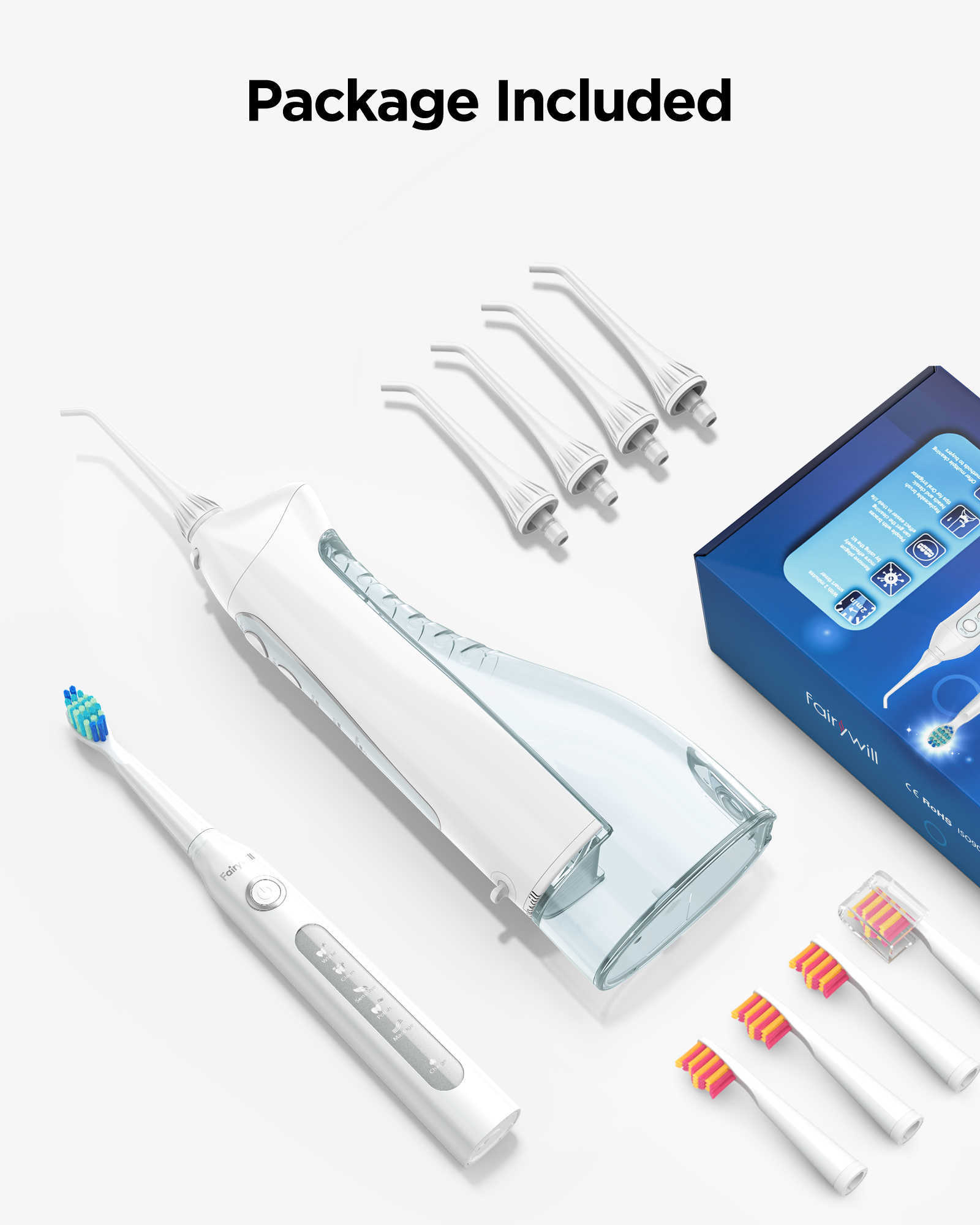 Oral Irrigators Other Hygiene Fairywill Water Flossers Irrigator Rechargeable Portable Dental 3 Modes Tank for Teeth 300ML proof Cleaner 221215