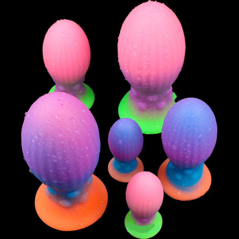 Itens de beleza Glow Liquid Silicone Anal Plug Bdsm Toy Sexy Toys For Adult Games Luminous Soft Huge Butt Dildo Dildo Vaginal Balls