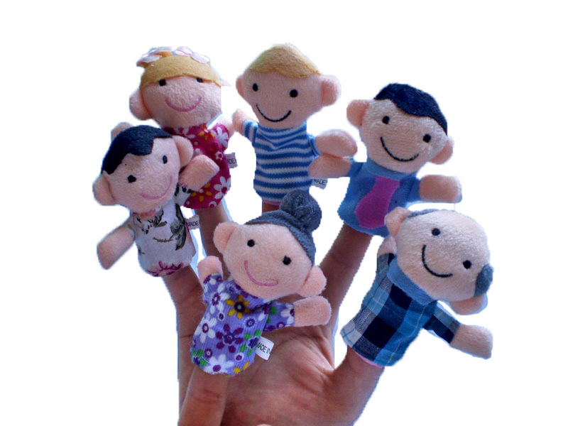 6 -delige familie Mermbers Finger Puppets Vertel verhaal aan kinderen Kid Gift Opa Grandma Papa Mama Brother Sister