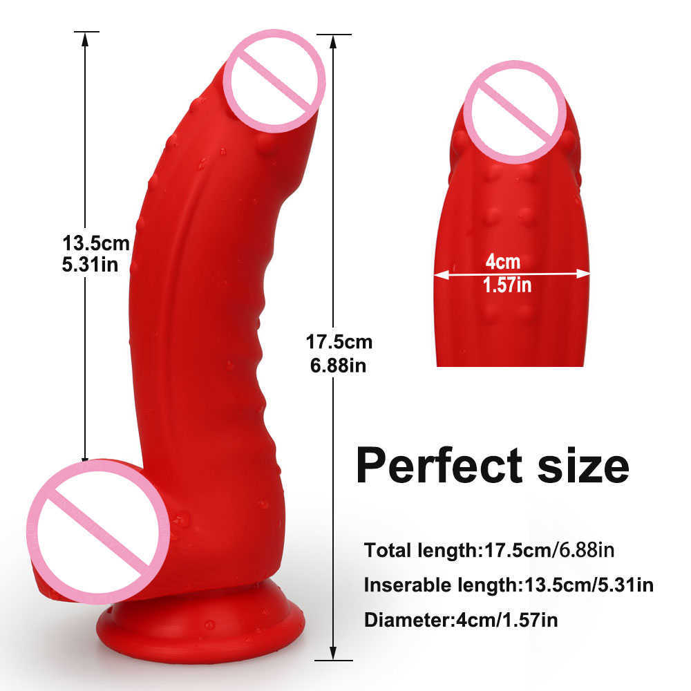 Beauty Items Roter Dildo Anal Sexy-Toys Masturbator für Frau Homosexuell Flüssigsilikon-Dildos Saugnapf Butt Plug Anus Sexy Spielzeug Vagina Stimulator