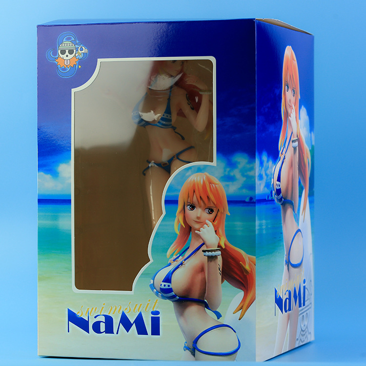 Nyhetsspel anime en bit nami surfing action figur sexig 33 cm staty gk modell figurer leksaker jul presentsamlare dekorationer