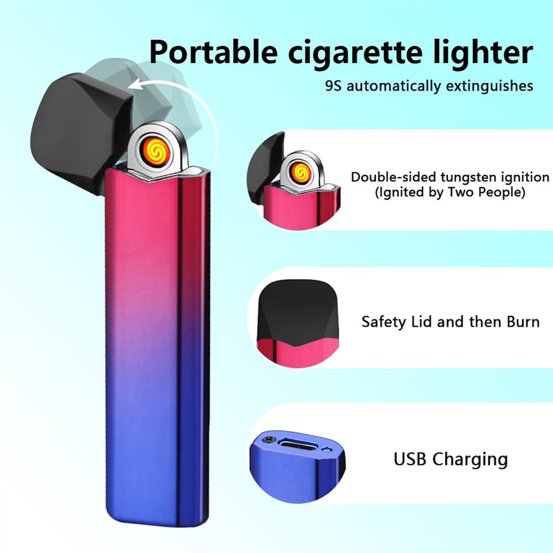 Usb Rechargeable Mini Lighter Bold Tungsten Wire Safety Cigarette Lighter Portable Fast Charging Lighter Gift For Boyfriend