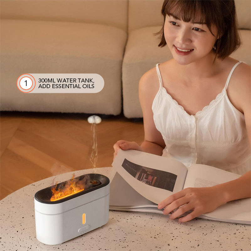 Portabel Flame Fire Firidifiers Aroma Oil Diffusers Electric Air Nebulizer Scent Mini Fragrance Diffuser