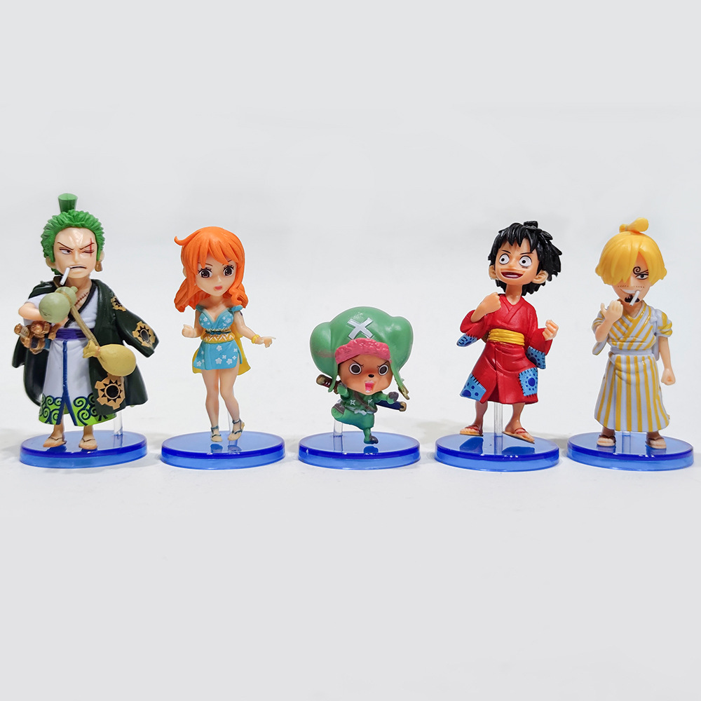 Nyhetsspel heta 10sten bit anime figur luffy sanji nami zoro chopper frank robin pvc action figur modell barn dockor present leksak