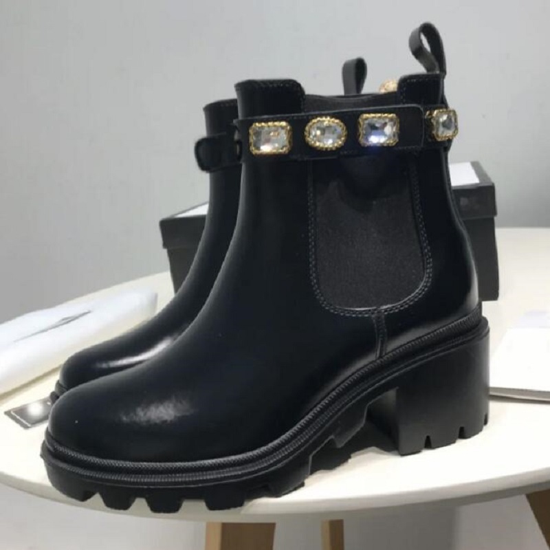 Bottes de luxe en cuir de vache véritable pour femme, chaussures de luxe à lacets avec perles imprimées abeille, 1H10, dernière mode italienne