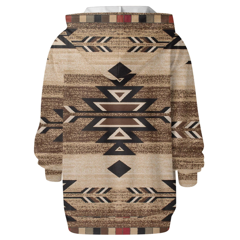 Herfst winter retro western etnische geometrische hoodies sweatshirt dames casual vintage losse straat sweatshirts boho pullovers