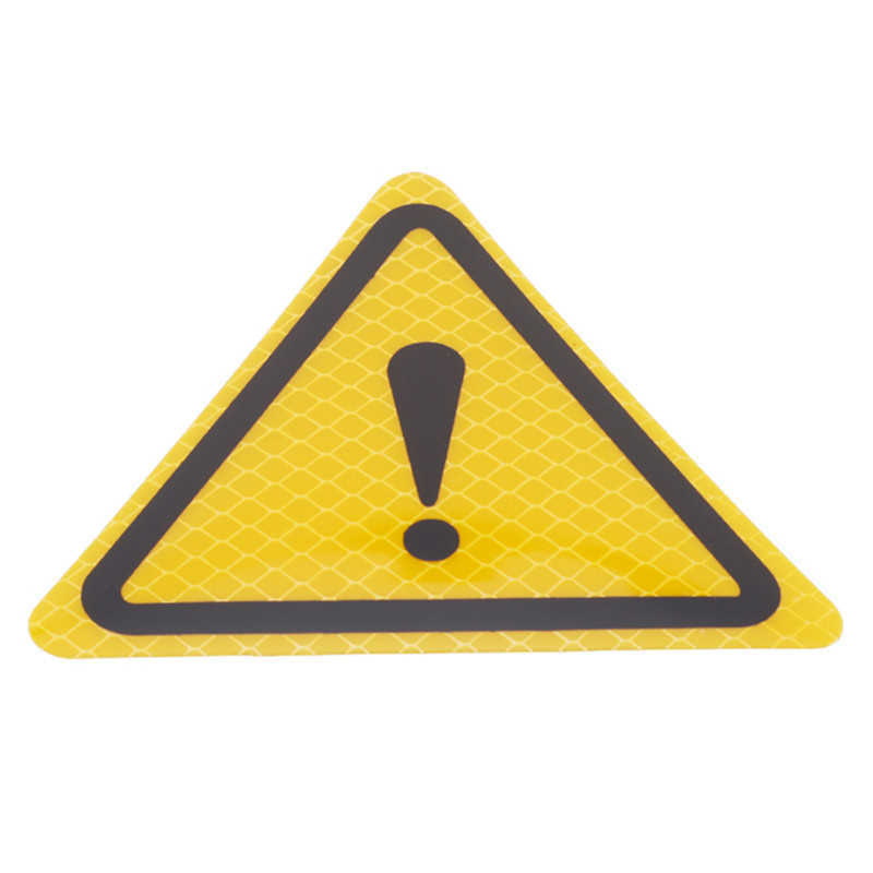 Triangle Exclamation Mark Reflective Warning Sign Car Sticker Night Driving Safety sticker for Anti-Collision