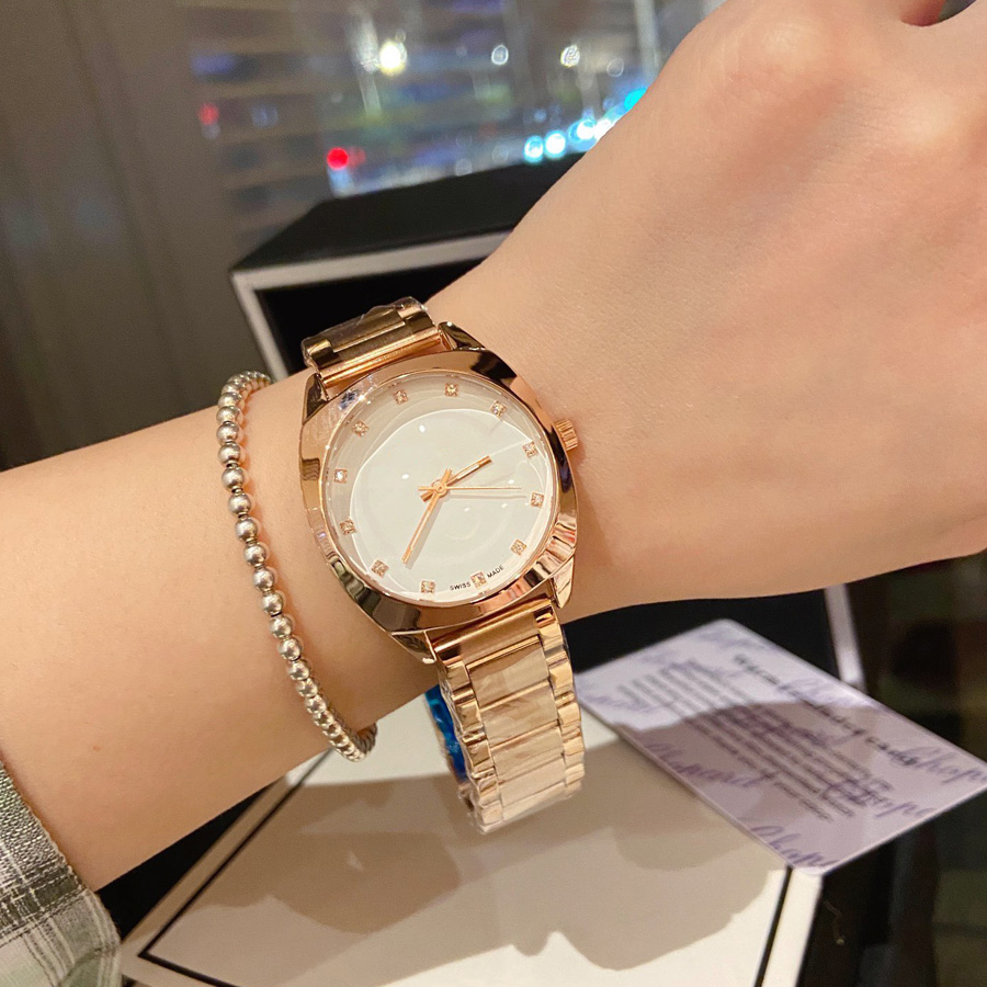 Модные брендовые наручные часы для женщин и девушек в стиле кристаллов, роскошные кварцевые часы с металлическим стальным ремешком Gu133311C