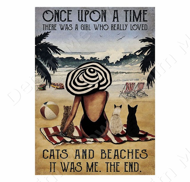 Pug Garden Vintage metalowy malarstwo plażowe życie metalowy znak blaszany bar kawiarnia domowy dekoracje ścienne plakat sztuki kot i malowanie psów 20cmx30cm woo