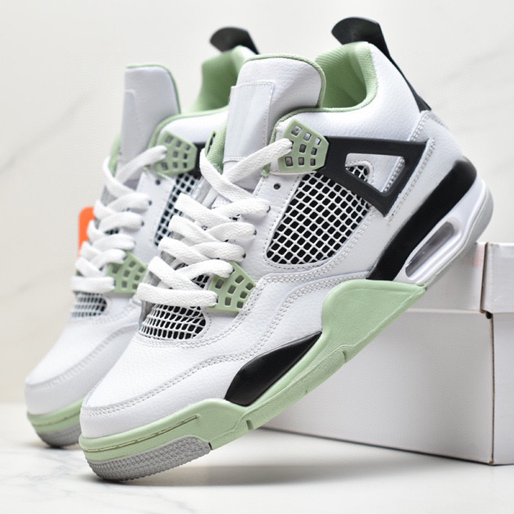 Nieuwe 4 4s Heren Dames Basketbalschoenen Leer Jumpmans Designer Craft Oil Green Midnight Navy White University Military Zwart Violet Erts Outdoor Sneakers Maat 36-47