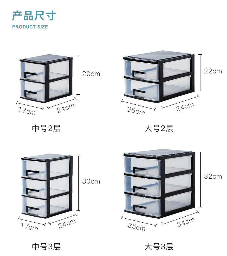 3層デスクトップストレージボックス引き出しタイプ雑貨ホルダー透明化粧品メイクアップジュエリーオーガナイザー