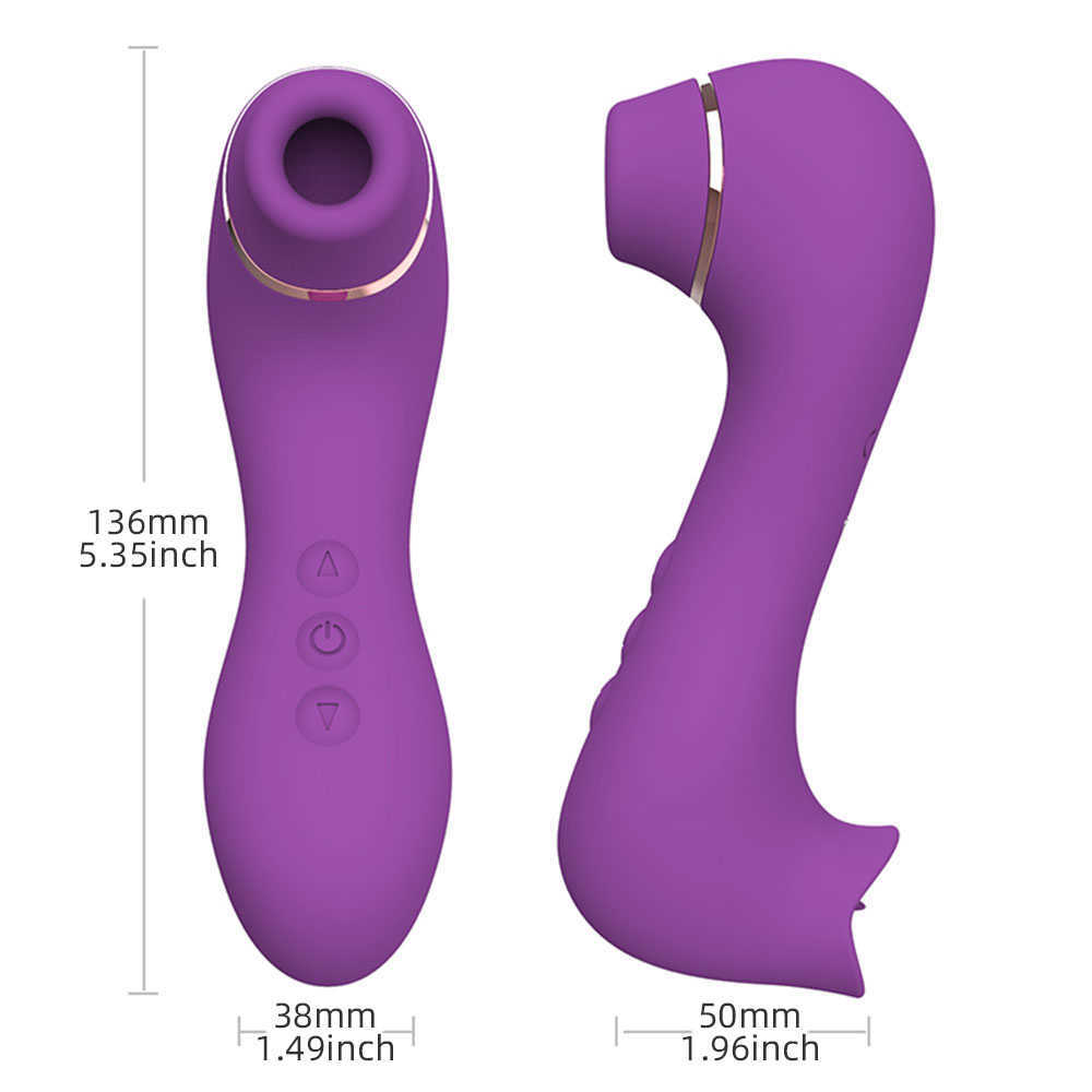 Beauty Items 2 in 1 Nipple Sucking Massager sexy Shop Tongue Licking Clit Stimulator Adult Products Female Masturbator Toys for Couple