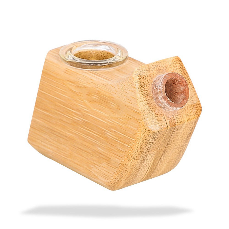 Cool Natural Wooden Pipes Filter Dry Herb Tobacco Thick Glass Bowl Portable Rotate Hand Wooden Tube Innovative Design Cigarette Smoking Holder DHL