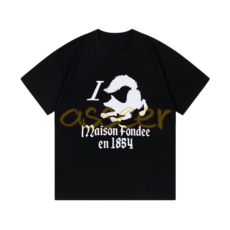 디자이너 남성 T 셔츠 여성 패션 FOX LETTER PRINT TEES UNISEX ROUND NECK T SHIRTS 크기 XS-L