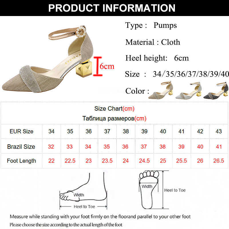 Chaussures habillées JMPRS bout pointu brillant cristal pompes femmes 2022 été perle boucle talons hauts chaussures femme argent paillettes or talon parti chaussures 221224