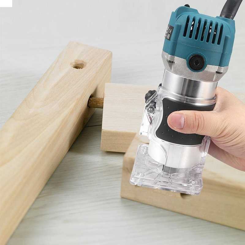 220V 800W Woodworking Electric Trimmer Wood Milling Engraving Slotting Trimming Machine Hand Carving Router EU Plug 6.35mm