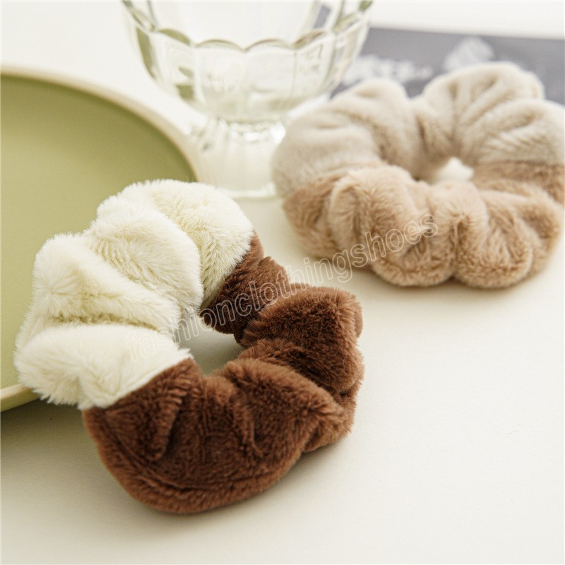 Winter Warm Soft Hair Scrunchies for Women Girls Cute Plush Elastic Hairband Multicolor Rubber Band Hair Accessories