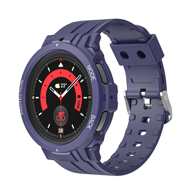 voor Samsung Galaxy Watch 5 Pro 45 mm zachte siliconen robuuste beschermhoes bandriemhoes