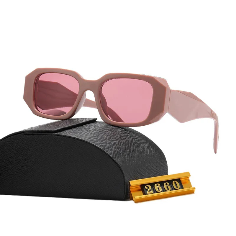 Män varumärkesdesigner locs solglasögon croissant stereoskopisk spricka OPR 13ZS Vintage Ladies Symbole Signature Oregelbundet Square Sun Gla2397