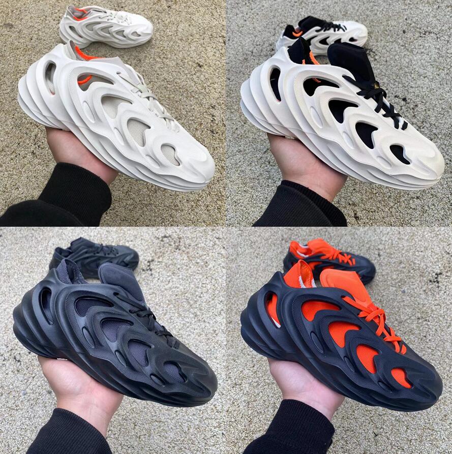 Tasarımcı Orijinal Adifom Q Sandals Erkek Kadınlar Kıçlı ve Aşınma Direnç Kaydırıcıları Ayakkabı Siyah Karbon Mucize Beyaz Gri Mens İskelet Günlük Sneaker 36-45