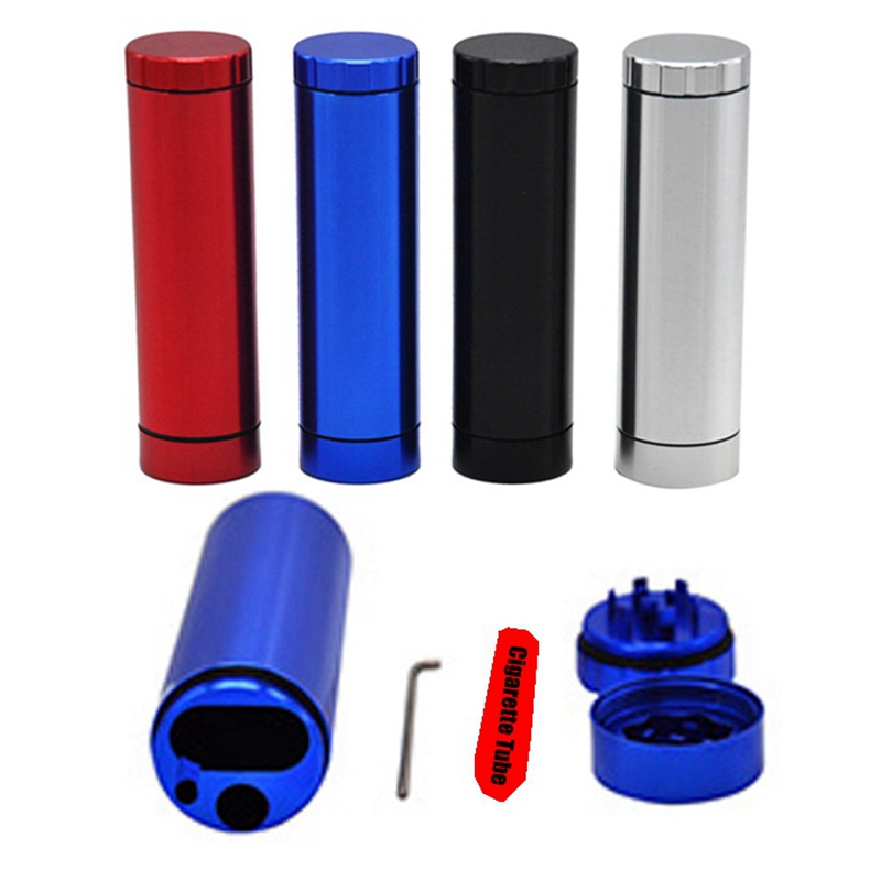 Colorful Aluminium Alloy Multi-function Dugout Grinder Kit Dry Herb Tobacco Filter Catcher Taster Bat One Hitter Portable Cigarette Holder Smoking Stash Case DHL