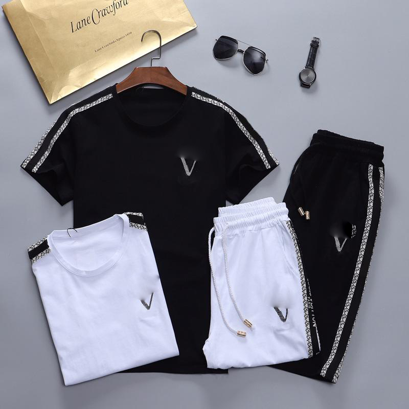 مصممي رجال أزياء رسائل أزياء رسائل تطريز Summer Sportswear Shorts Pullover jogger pants بدلات O-Neck Sportsuit M-xxl