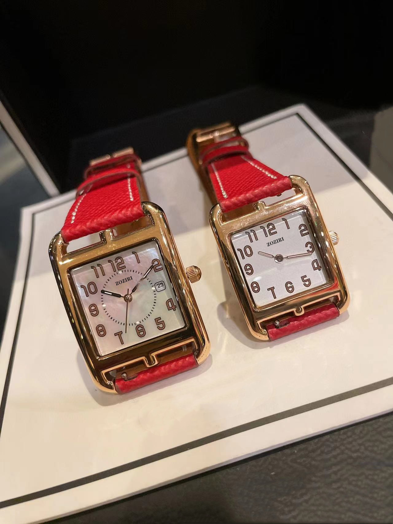 29mm 23mm Paar Quarz Watch Cape Cod Frauen Männer digitale Nummer echtes Leder Armbanduhren Luxusmarkenzubehör